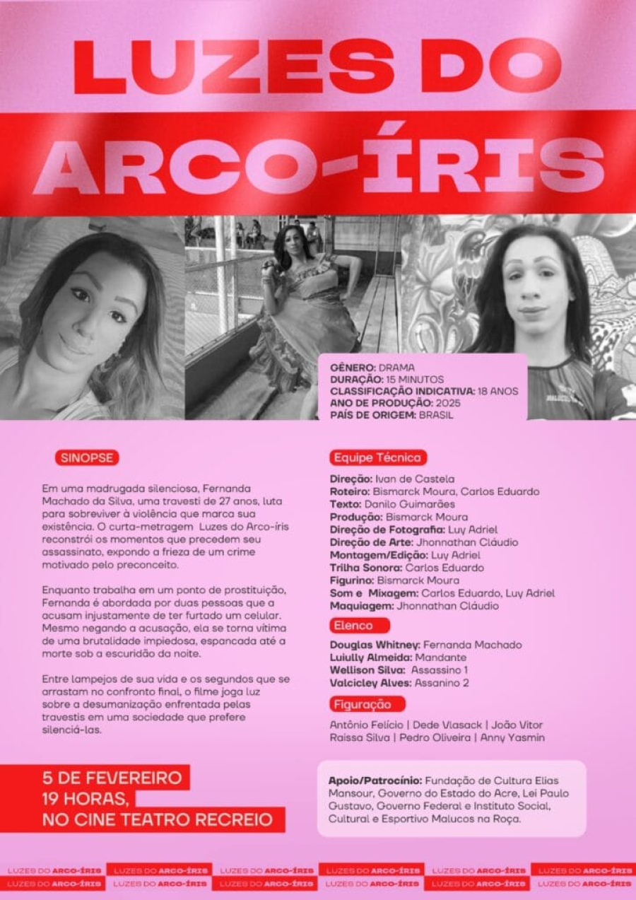 Com o apoio do governo do Acre, curta-metragem ‘Luzes do Arco-Íris’ estreia nesta quarta-feira, 5