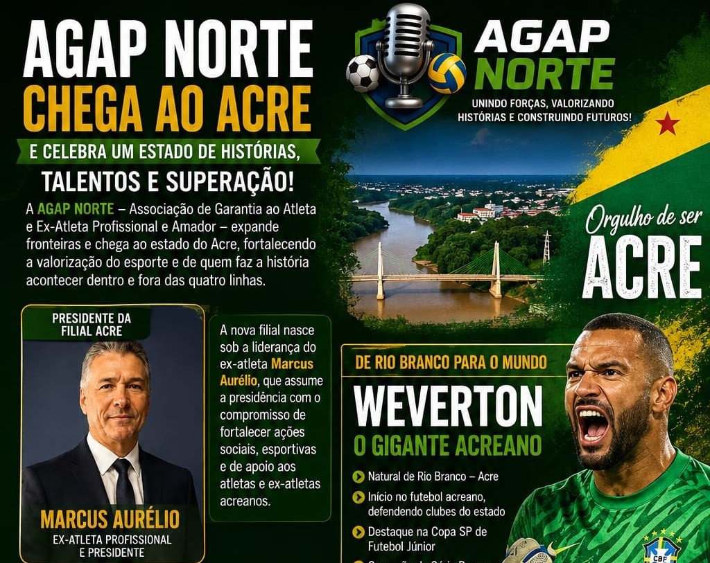 Seccional Acre da AGAP Norte publica card de apoio ao goleiro Weverton