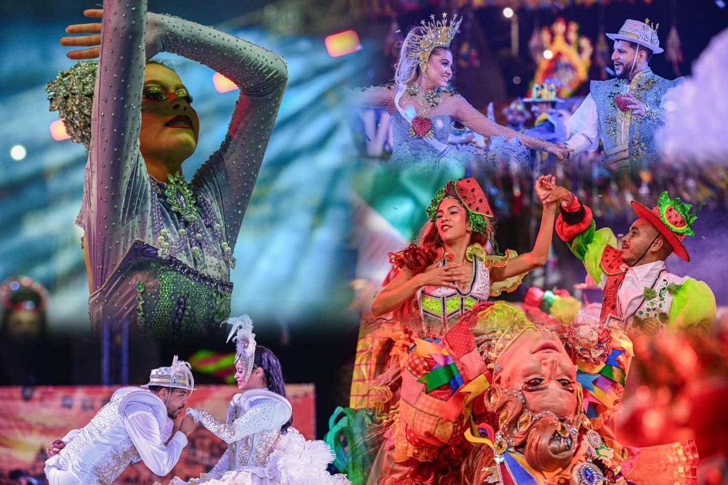 Quadrilhas juninas dão vida ao tablado, criando um espetáculo que mistura cores, histórias e tradição