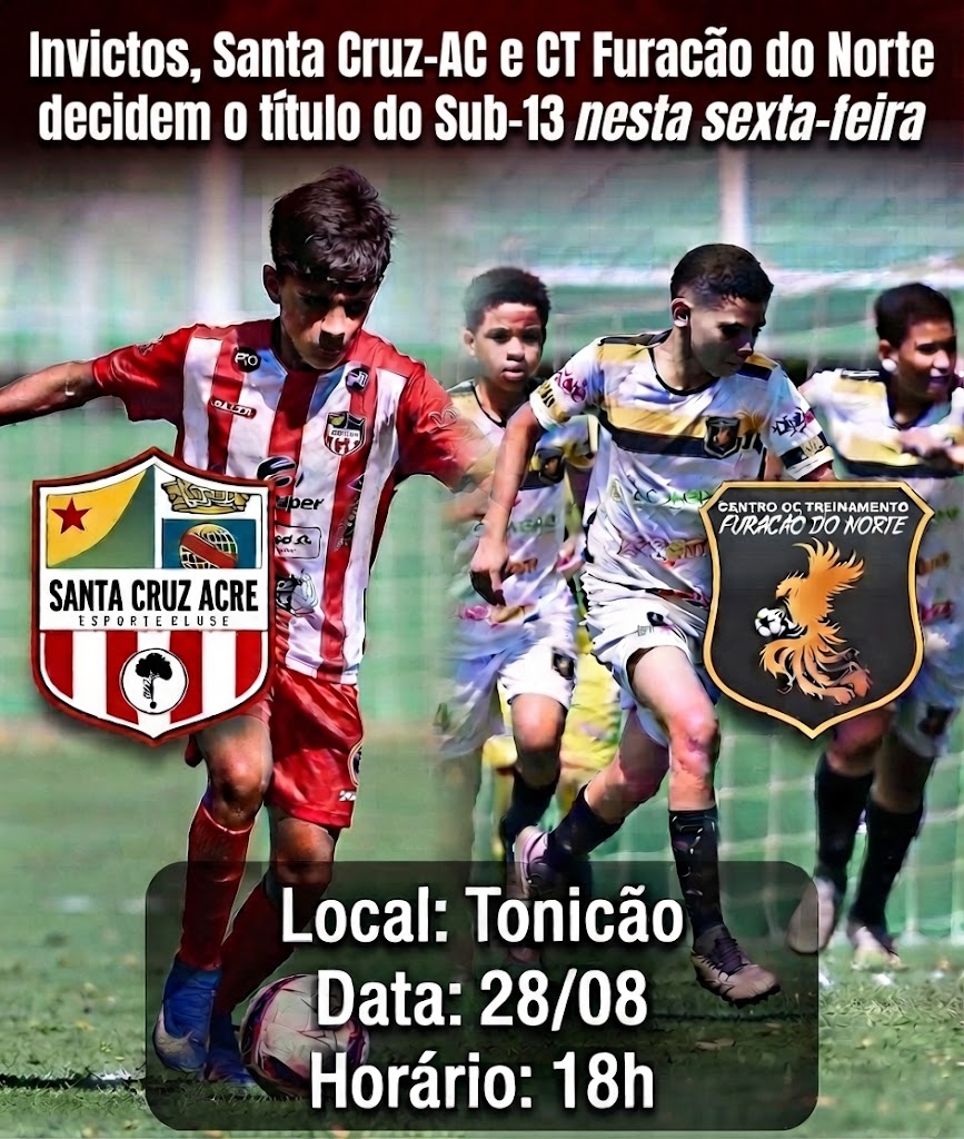 Invictos, Santa Cruz-AC e CT Furacão do Norte decidem o Sub-13