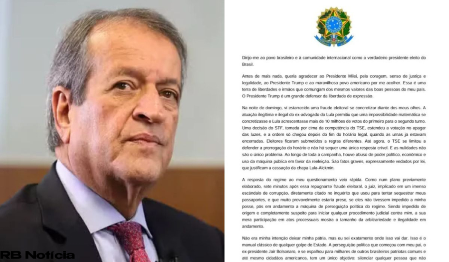 ‘Não gostei’: Valdemar Costa Neto critica carta de Flávio Bolsonaro e expõe desconforto no PL